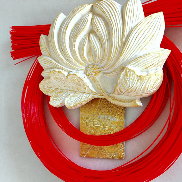 和のかたち　水引しめ飾り　菊の赤 4枚目の画像