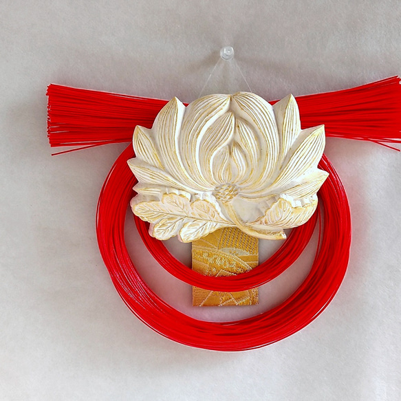 和のかたち　水引しめ飾り　菊の赤 6枚目の画像