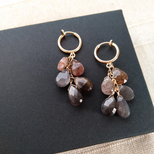 Sold☆再販×③【宝石質】艶めくゴールデンシャイン ムーンストーン 