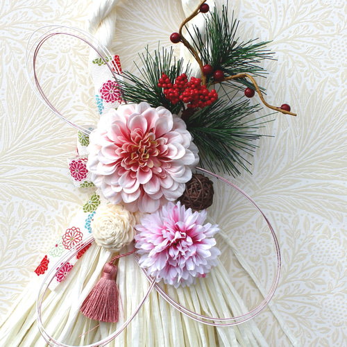 早割お正月2026☆たくさん再販！人気新色*美しいダリア*・お正月しめ縄