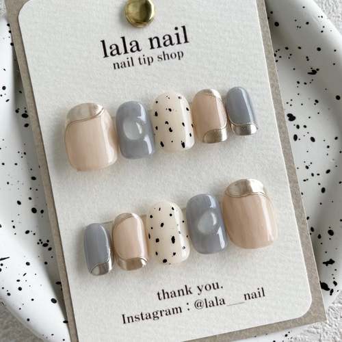 ネイルチップ くすみブルー ニュアンスネイル ネイルチップ（つけ爪
