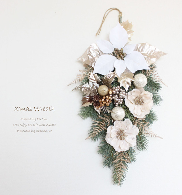 SALE♪「送料無料」クリスマススワッグリース 1枚目の画像