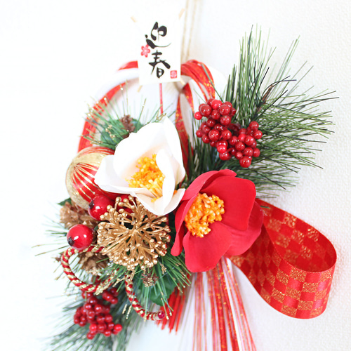 超早割お正月2026「送料無料」お正月用リース 水引正月飾り
