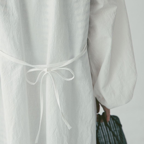 vintage♡ノーカラー ロングシャツ シャツワンピ フランスヴィンテージ 型紙】ノーカラーのロングシャツワンピース(FBBL-02)パターン・レシピ