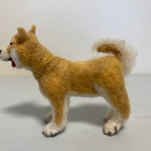 羊毛フェルト 柴犬 豆柴 茶柴 犬 ニット帽子 ハンドメイド