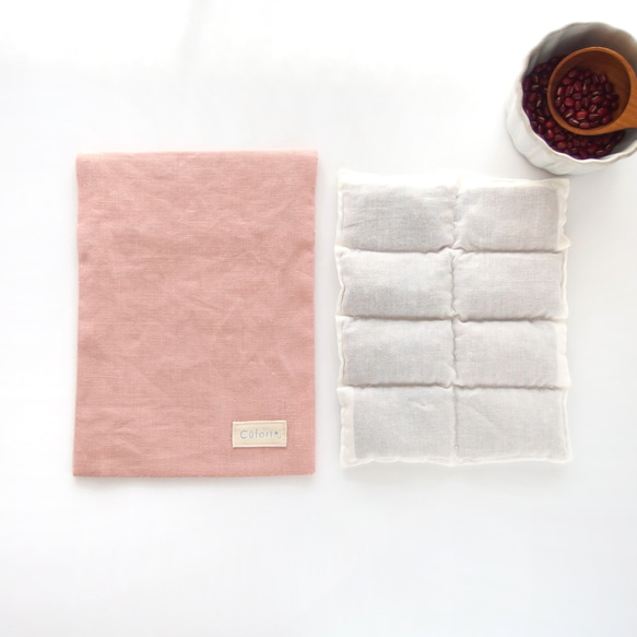 小豆カイロ お腹に丁度よいサイズ リネンカバー&取説付き 冷え取りや