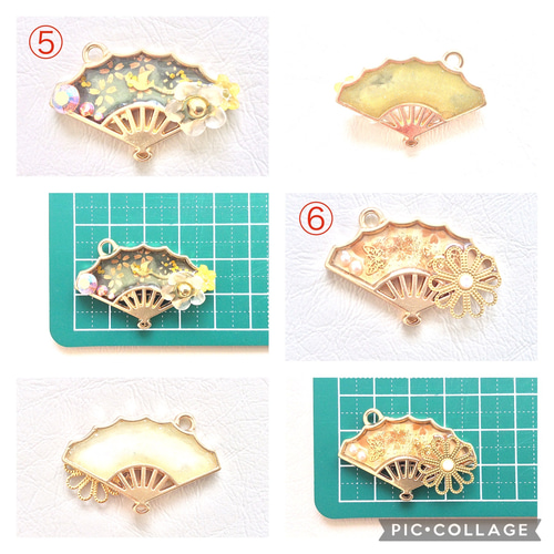 選べる扇子チャーム 4種類 レジン チャーム rabbit-frost0301