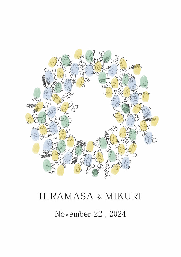 「ナチュラルリース」ウェディングツリー 結婚証明書　ウェルカムスタンプボード　説明書付き 8枚目の画像