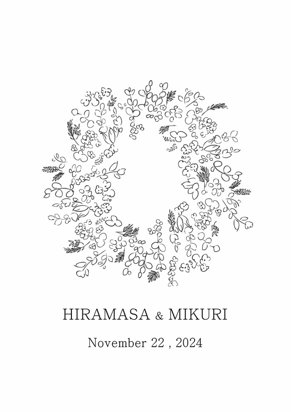 「ナチュラルリース」ウェディングツリー 結婚証明書　ウェルカムスタンプボード　説明書付き 7枚目の画像