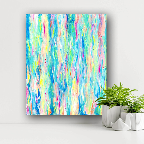 玄関先迄納品 Individuality 】個性 エネルギーアート レインボー カラフル 虹 絵画