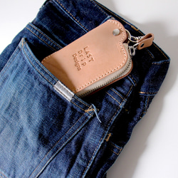 J字 ZIP キーケース ワイド 免許証 牛革 レザー ヌメ革 本革 日々を刻む日記帳 nfl pst Creema店 9枚目の画像