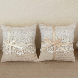 〜＊アンティークレースのクッションアレンジ＊〜 レースアレンジ ミニクッション 2個セット クッション・クッション