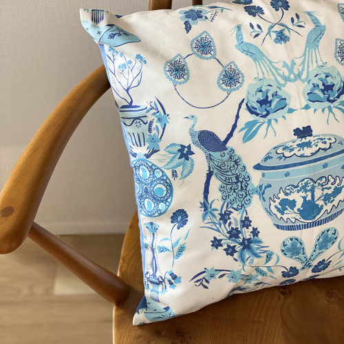 シンガポールのクッションカバー プラナカン（ブルー