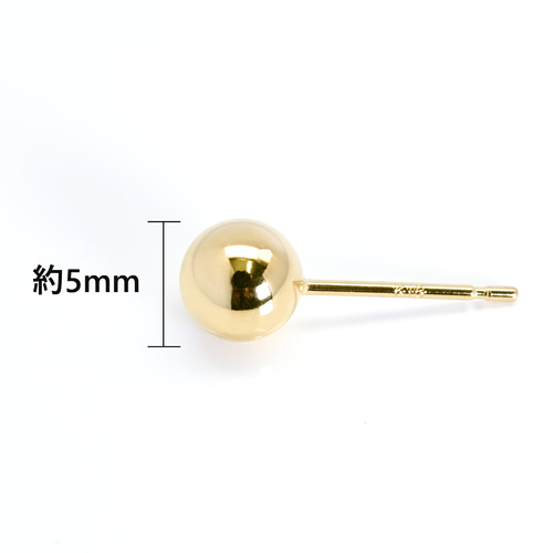 TRIDEA JEWELRY k18 丸玉ピアス 2mm 両耳 1ペア 18金 丸玉