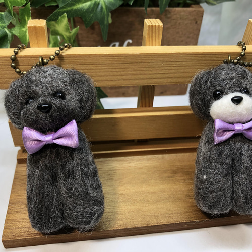 受注制作】おとママの羊毛フェルト トイプードル ミニストラップ 羊毛  