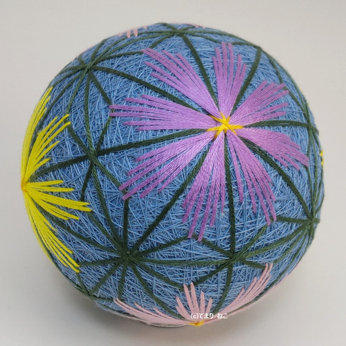 手毬 手鞠 てまり 刺繍すすき秋花 No88 ハンドメイド 手毬 手鞠 てまり 刺繍すすき秋花 No88 ハンドメイド