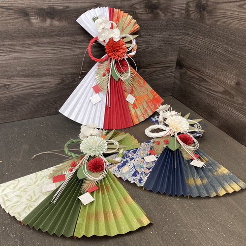 12月初旬より順次発送～お正月飾り【扇】＊越前和紙＊しめ縄＊しめ飾り