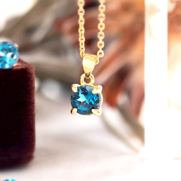 フェスタリア K14YG ロンドンブルートパーズ・ダイヤモンド ネックレス