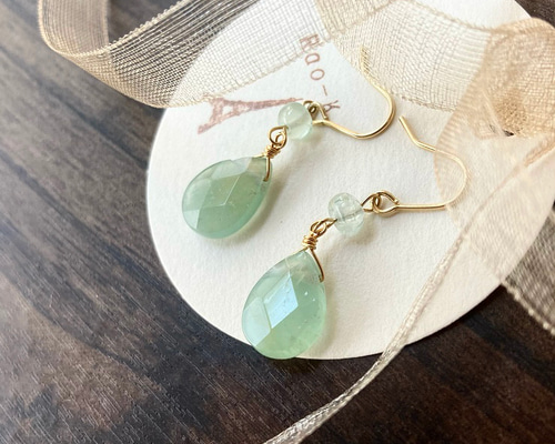 ✨outlet✨14kgfグリーンベリルのピアス/イヤリング ピアス