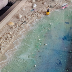 受注生産　海を感じるレジンテーブル　ビーチラグーン　海を感じるインテリア　レジン海　西海岸インテリア　サーファー　 6枚目の画像