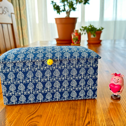 [Small pretty bird Mask Box : Navy 紺 ]  Cartonnage  Box 第1張的照片