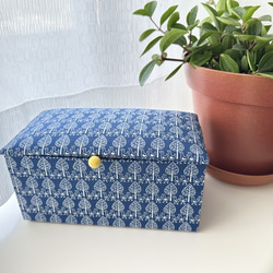 [Small pretty bird Mask Box : Navy 紺 ]  Cartonnage  Box 第4張的照片