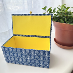 [Small pretty bird Mask Box : Navy 紺 ]  Cartonnage  Box 第2張的照片