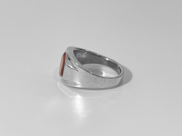 hexagon ring L　ローズウッド　silver925　指輪　リング 3枚目の画像
