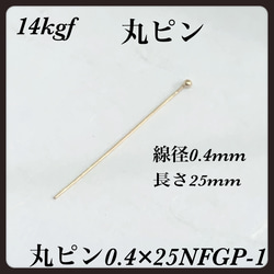 普通郵便送料無料◇ 14kgf デザインピン丸　線径0.4mm  長さ25mm  2本 1枚目の画像