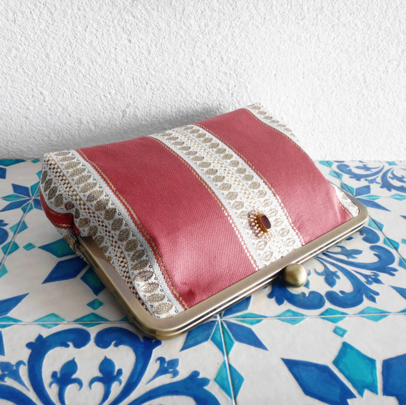 チュニジア布のクラッチバッグ（サハラの夕焼けno.１） 2枚目の画像