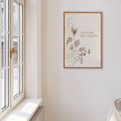 花と葉のポスター　/ i1455 / 大人可愛い　ボタニカル　アートポスター 2枚目の画像