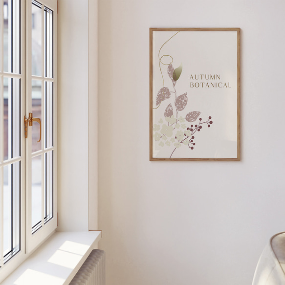 花と葉のポスター　/ i1455 / 大人可愛い　ボタニカル　アートポスター 2枚目の画像