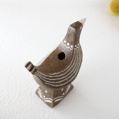 陶器製 花と鳥の一輪挿し 鳥の一輪挿し 鳥の置物 お任せドライフラワー付！ 花器 陶器