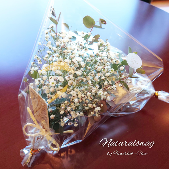 ◇ユーカリ&カスミソウのスワッグset◇ユーカリスワッグ ユーカリとかすみ草の2点セットスワッグ♡ ドライフラワー ruru