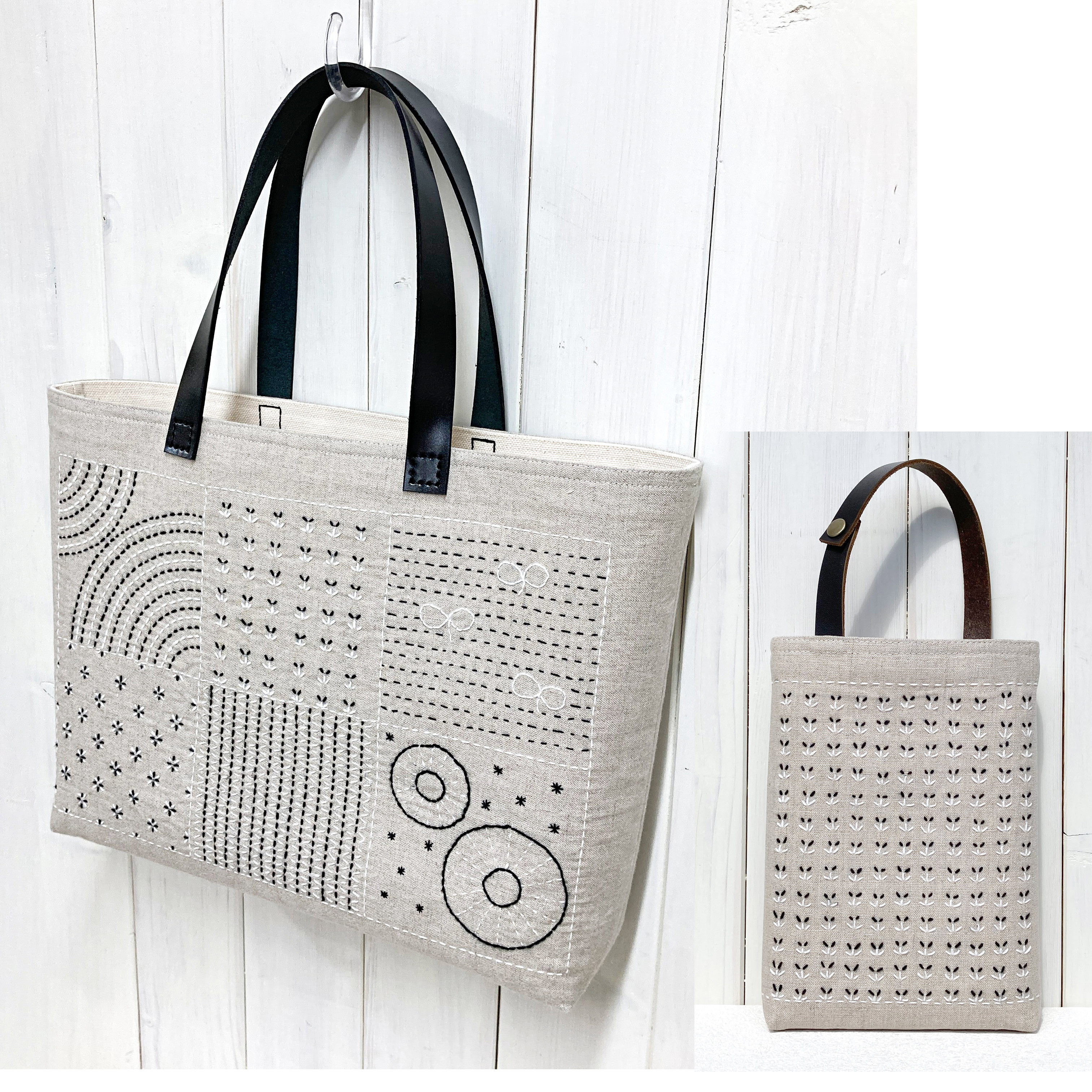 ハンドメイド　パッチワーク　刺子　リネン　ベスト ハンドメイド　パッチワーク　刺子　リネン　ベスト