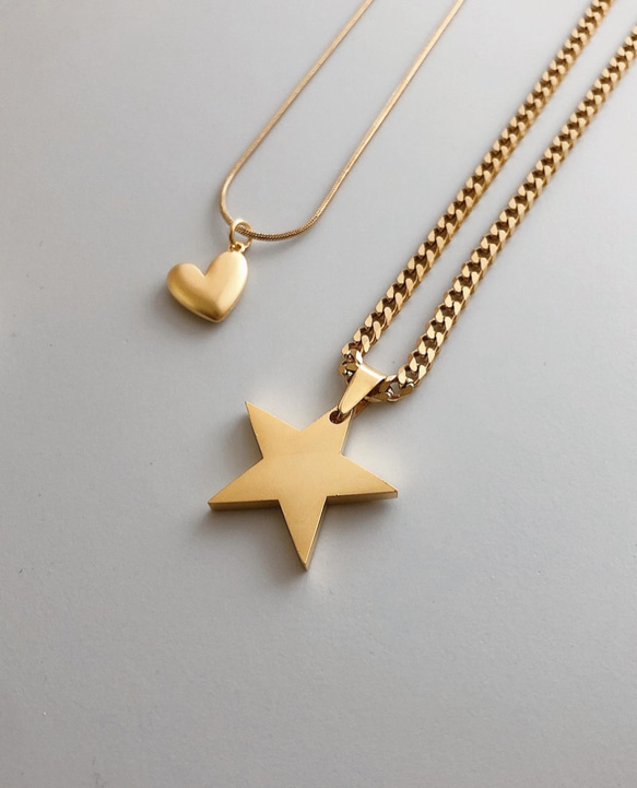 stainless star long  pendantnecklace  金属アレルギー対応 6枚目の画像