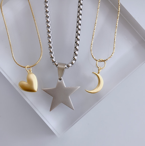 stainless star long  pendantnecklace  金属アレルギー対応 7枚目の画像