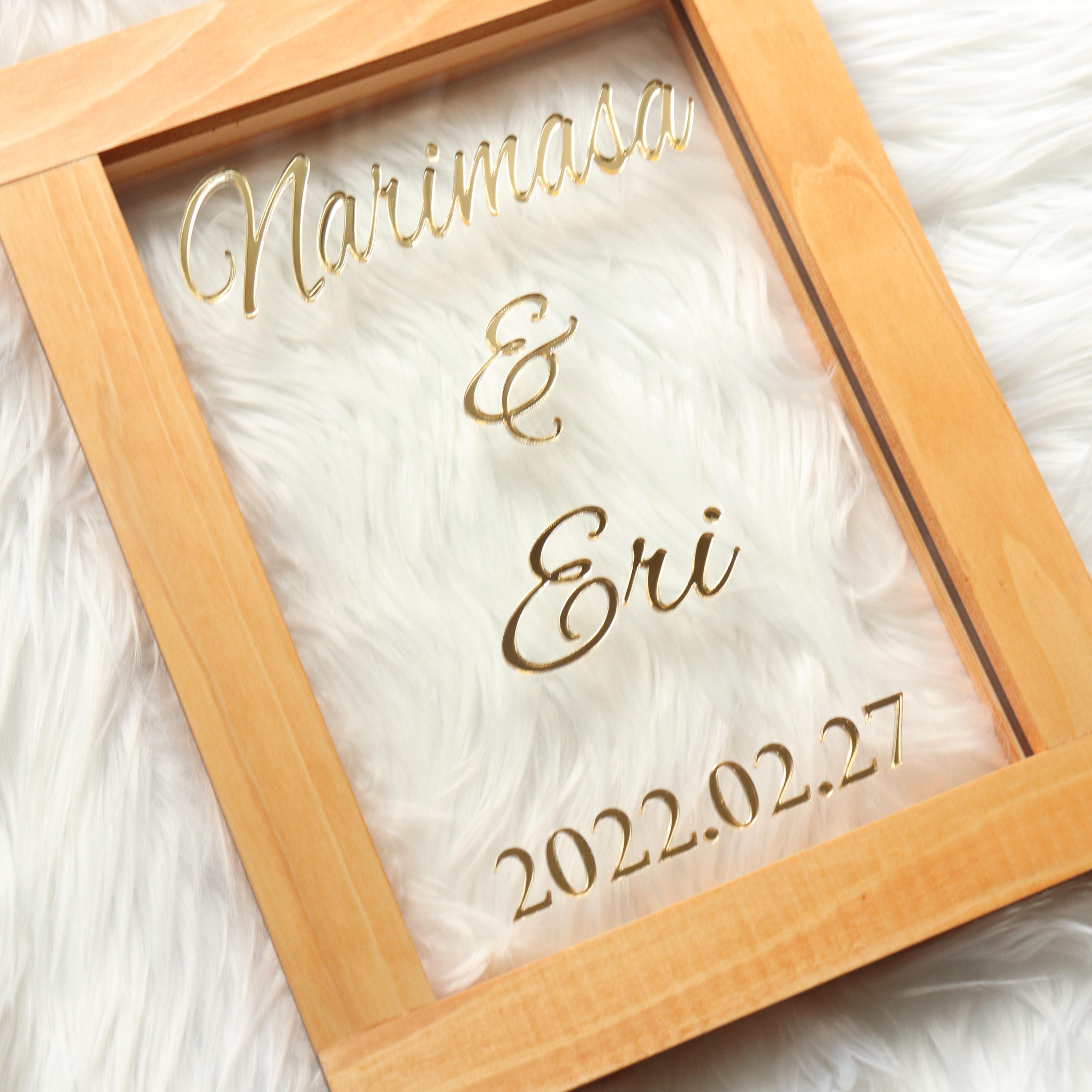 ミラーゴールド サンドセレモニー】結婚証明書 席次表・席札