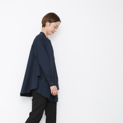 Kasane blouse / deep navy 2枚目の画像