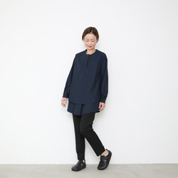 Kasane blouse / deep navy 8枚目の画像