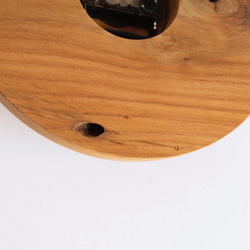 木製 掛け時計 丸型 チーク材23 6枚目の画像