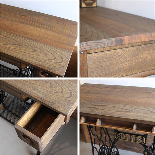 アンティークSINGERミシン脚のリメイクテーブル（幅90cm） ミシン台