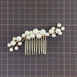 ❤️500受注制作✿贅沢コットンパールのヘアコーム　国産パール結婚式･和装･洋装･留袖･七五三･入学式･卒業式　 7枚目の画像