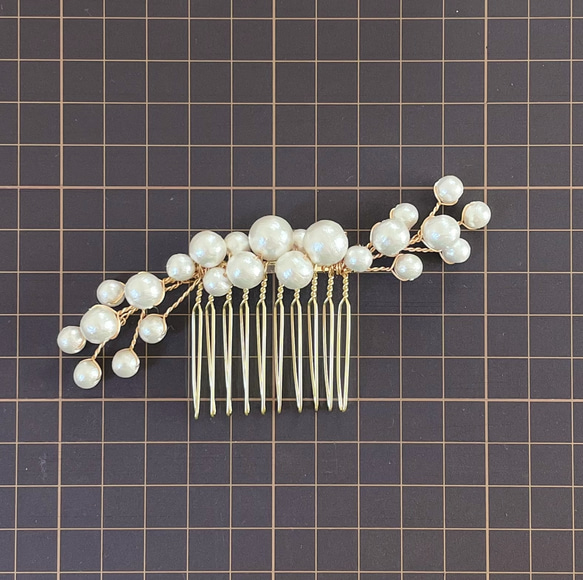 ❤️500受注制作✿贅沢コットンパールのヘアコーム　国産パール結婚式･和装･洋装･留袖･七五三･入学式･卒業式　 7枚目の画像