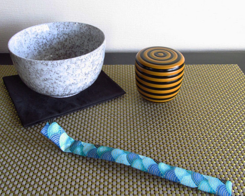 茶道具】茶杓仕覆 茶杓入れLサイズ(波模様) TYH-002W その他