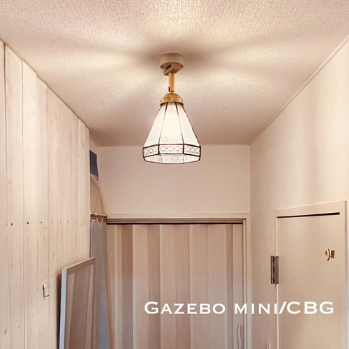 天井照明 Gazebo/CAB シーリングライト E26口金 真鋳古色 送料込 シーリングライト 照明 Gazebo/CAB ステンドグラス ランプ