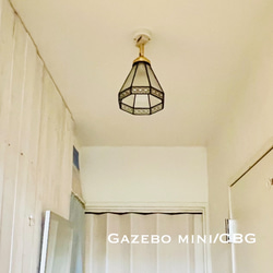 天井照明 Gazebomini/CBG シーリングライト ステンドグラス ランプシェード 角度自在器 真鋳E17ソケット 6枚目の画像