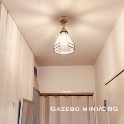 天井照明 Gazebomini/CBG シーリングライト ステンドグラス ランプシェード 角度自在器 真鋳E17ソケット 3枚目の画像