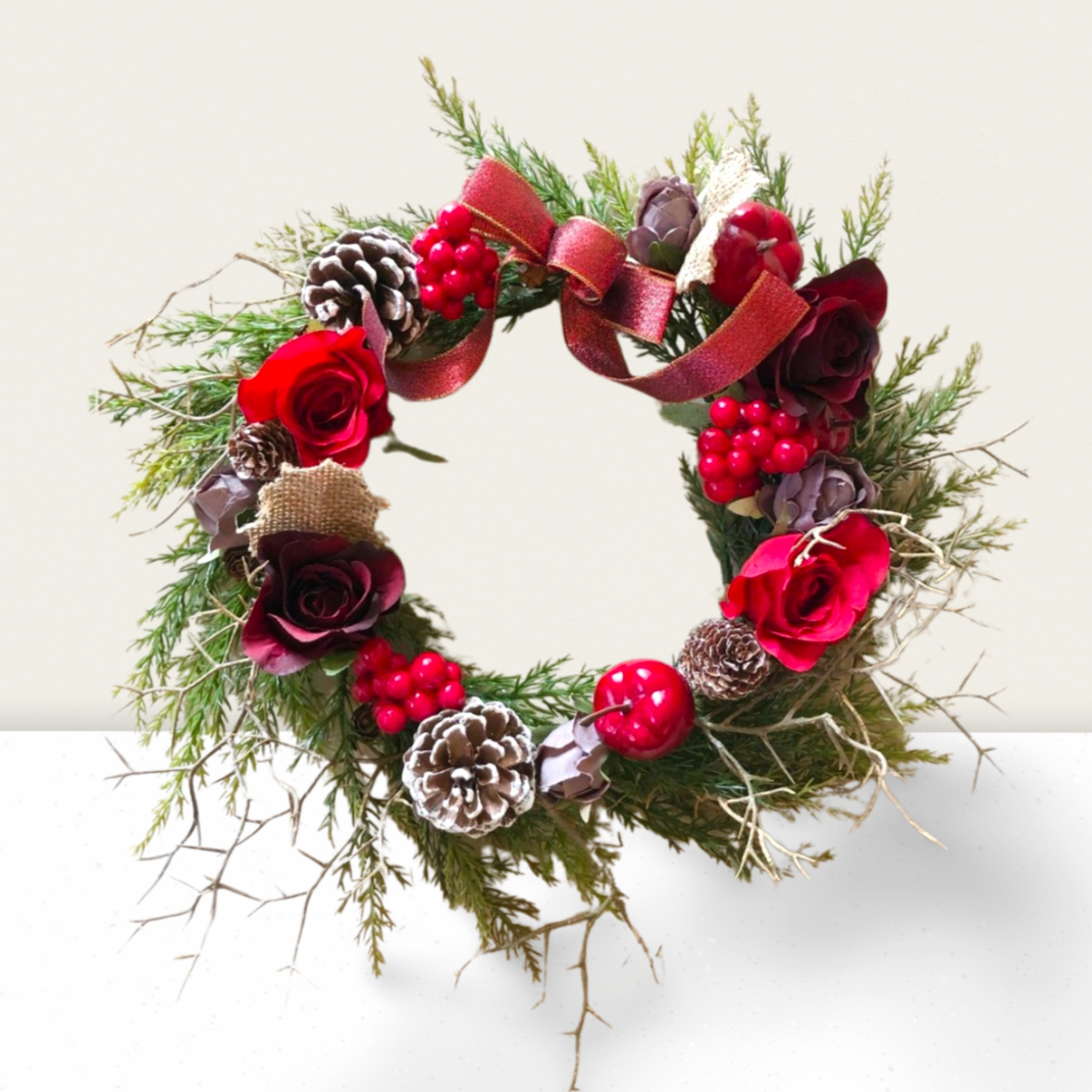 色のお守り　真っ赤なクリスマスリース