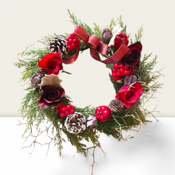 真っ赤なクリスマスリース 色のお守り 真っ赤なクリスマスリース リース natural358 通販